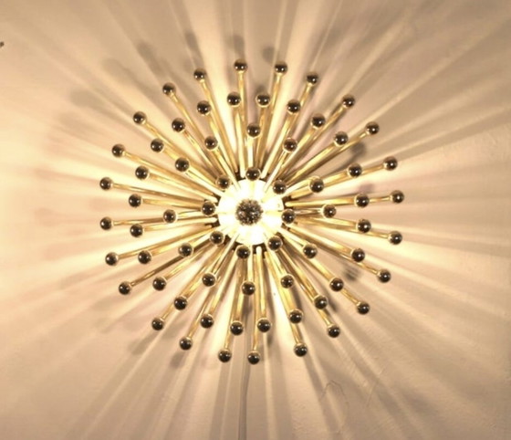 Image 1 of Mooie Champagne Goud Gekleurde Pistillo Wandlamp