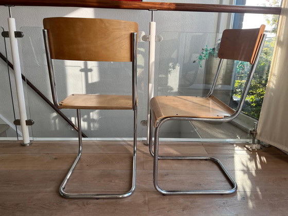 Image 1 of 4x Vintage Bauhaus style stoel