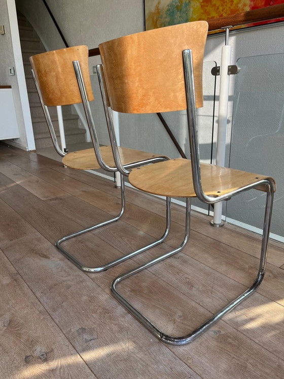 Image 1 of 4x Vintage Bauhaus style stoel