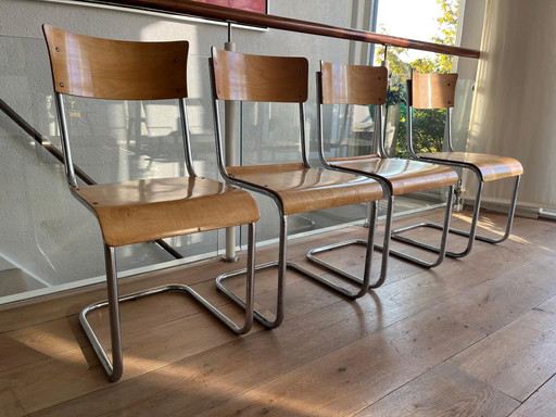 4x Vintage Bauhaus style stoel