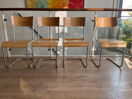 4x Vintage Bauhaus style stoel