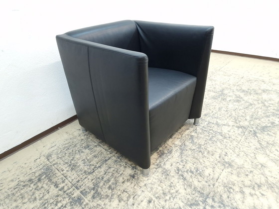 Image 1 of Walter Knoll club fauteuil design fauteuil echt leer fauteuil Stoel zwart