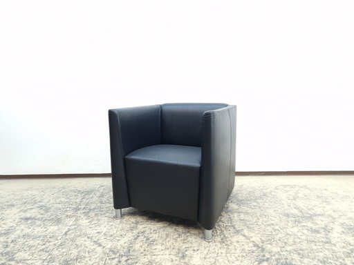 Walter Knoll club fauteuil design fauteuil echt leer fauteuil Stoel zwart