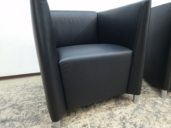 Image 1 of Walter Knoll club fauteuil design fauteuil echt leer fauteuil Stoel zwart