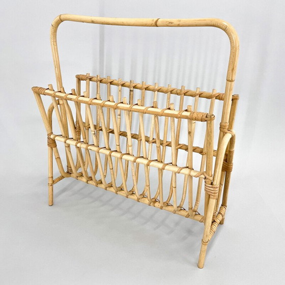 Image 1 of Vintage tijdschriftenrek van bamboe, Tsjecho-Slowakije 1970