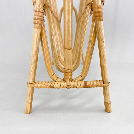 Image 1 of Vintage tijdschriftenrek van bamboe, Tsjecho-Slowakije 1970