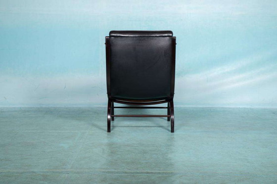 Image 1 of Midcentury leren fauteuil sixties, emporer style chair