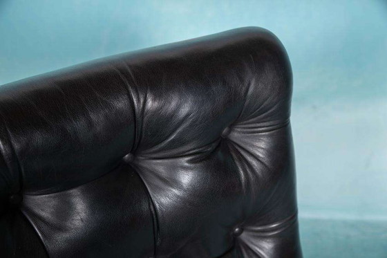 Image 1 of Midcentury leren fauteuil sixties, emporer style chair