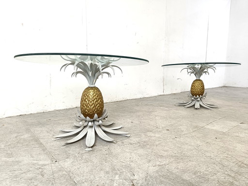 2x ananas bijzettafels, jaren 1960