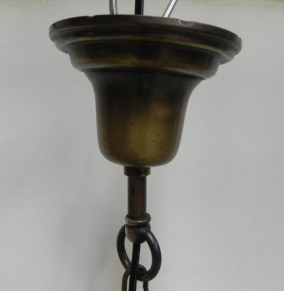 Image 1 of Art Deco hanglamp met schuine glazen kap