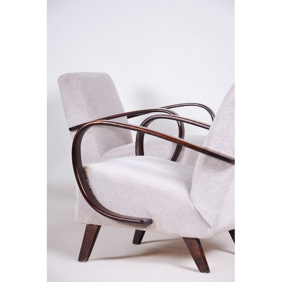 Image 1 of Paar vintage Art Deco beuken fauteuils van Jindrich Halabala voor UP Zavody, Tsjecho-Slowakije 1930