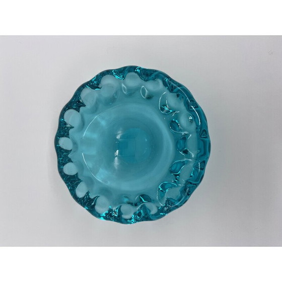 Image 1 of Vintage lege zak in blauw kristal, 1950