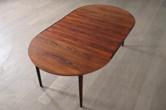 Image 1 of Arne Vodder Ovale Rozenhouten Eettafel Voor Sibast, 1955