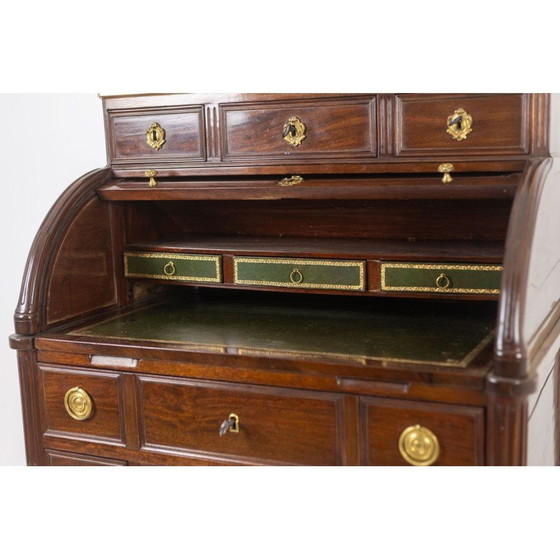 Image 1 of Vintage mahoniehouten cilinderbureau, Frankrijk