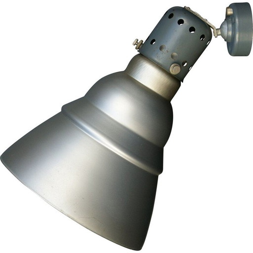 Vintage spiegelglas reflector wandlamp van Siemens, 1930