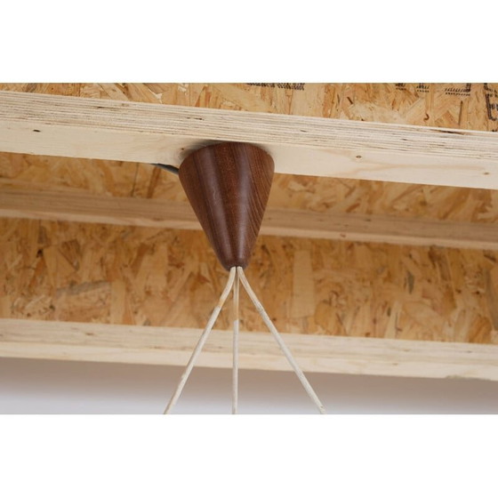Image 1 of Vintage teakhouten hanglamp, Scandinavisch 1960