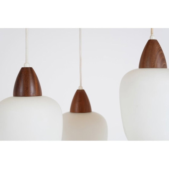 Image 1 of Vintage teakhouten hanglamp, Scandinavisch 1960
