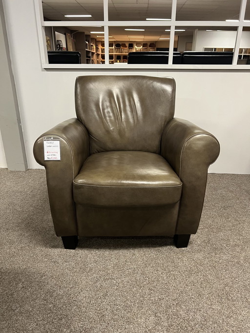 Te Koop: Stijlvolle Lichtgroene Leren Fauteuil