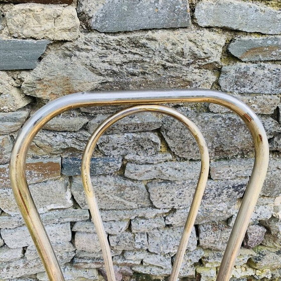 Image 1 of Set van 4 vintage gouden metalen stoelen