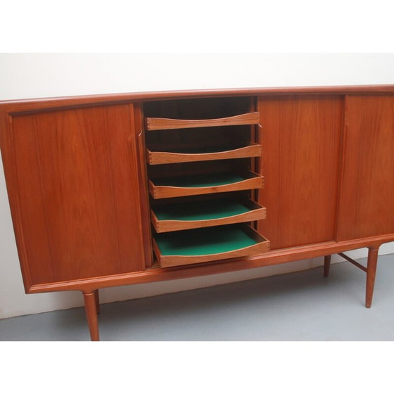 Image 1 of Vintage sidebaord in teak met schuifdeuren van Axel Christensen voor Aco Möbler, jaren 1960
