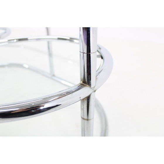 Image 1 of Vintage buisvormige salontafel van chroom en glas, Duitsland 1980