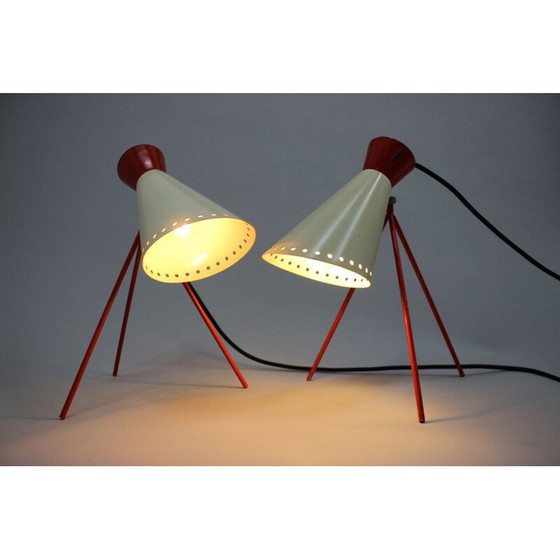 Image 1 of Paar Mid Century tafellampen Napako, jaren 1960