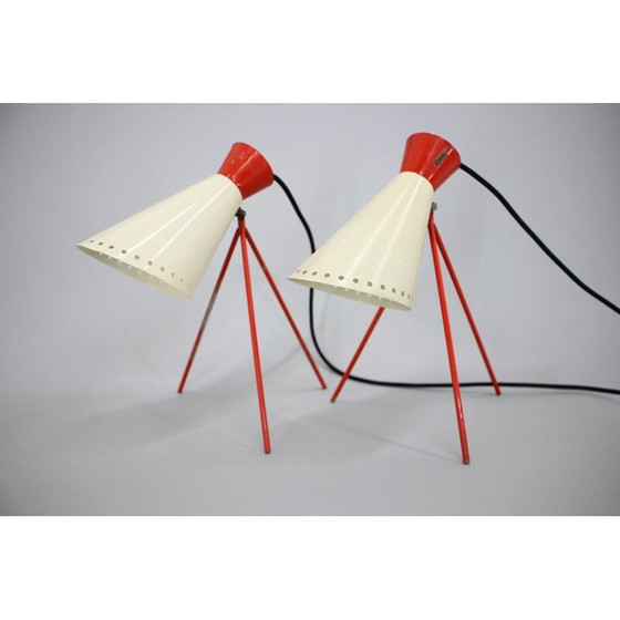 Image 1 of Paar Mid Century tafellampen Napako, jaren 1960