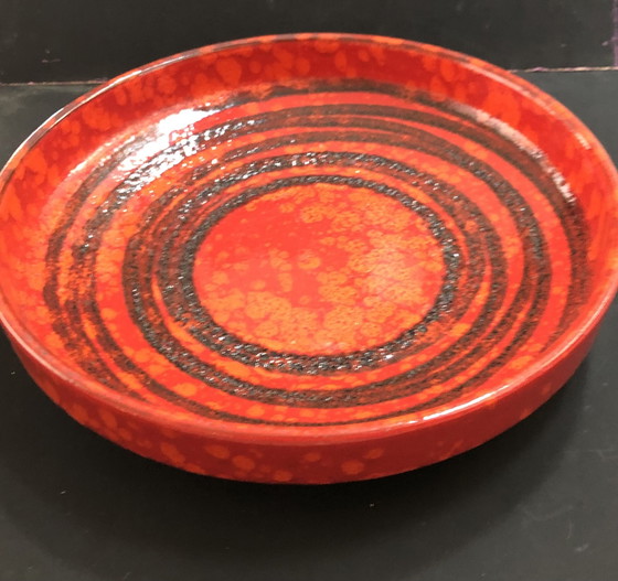 Image 1 of Vintage w. Germany  red fat lava plate