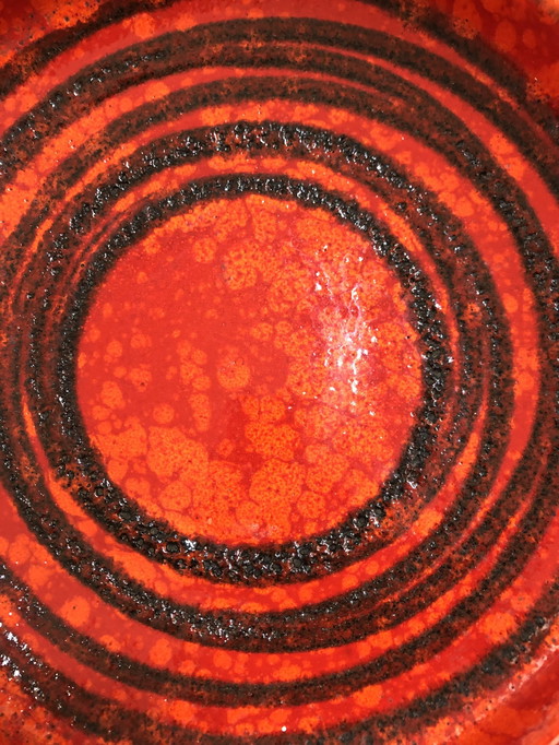 Vintage w. Germany  red fat lava plate