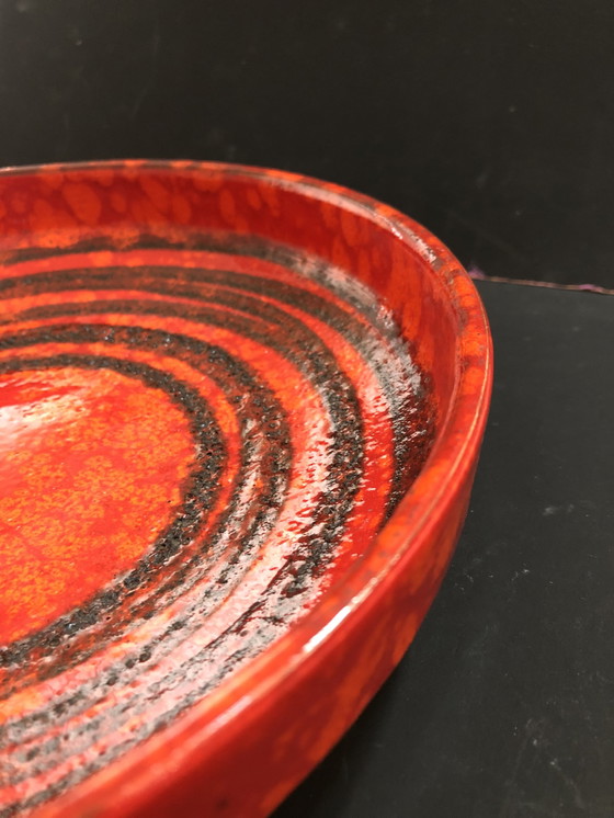 Image 1 of Vintage w. Germany  red fat lava plate