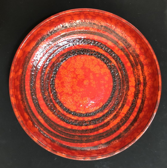 Image 1 of Vintage w. Germany  red fat lava plate