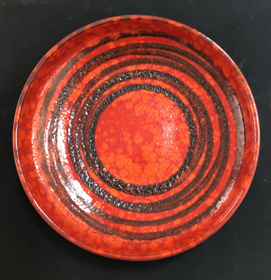 Image 1 of Vintage w. Germany  red fat lava plate