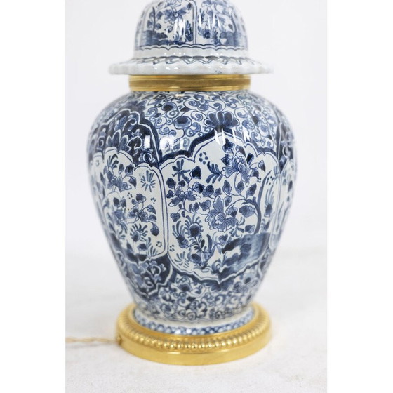 Image 1 of Paar vintage lampen van Delfts aardewerk en brons, 1880
