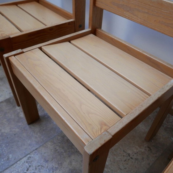 Image 1 of Set van 4 vintage grenen stoelen, Zweeds 1970