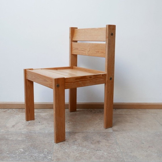 Image 1 of Set van 4 vintage grenen stoelen, Zweeds 1970