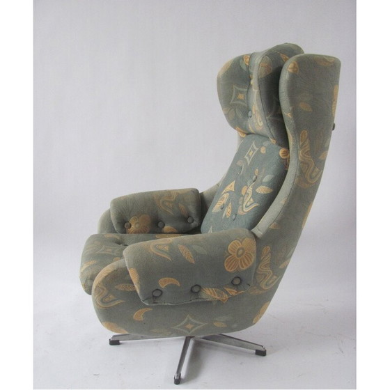 Image 1 of Vintage draaibare grijze fauteuil van UP Závody Rousínov, Tsjecho-Slowakije 1970