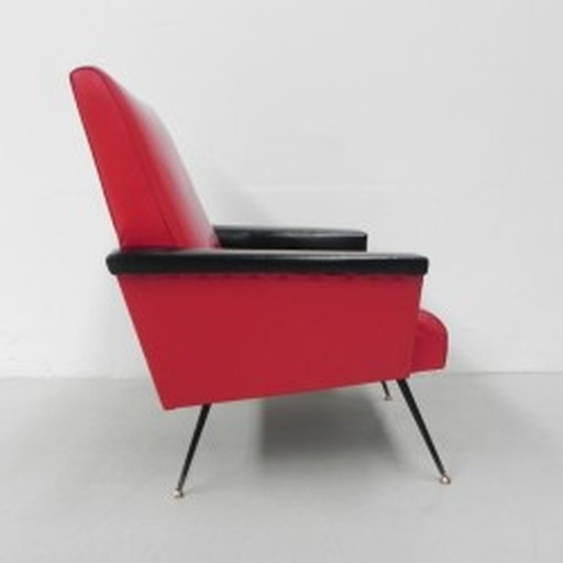 Vintage skai fauteuil