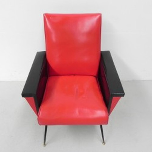 Vintage skai fauteuil