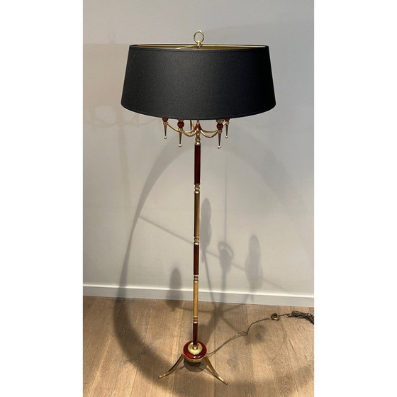 Image 1 of Vintage messing en plexiglazen vloerlamp, 1940