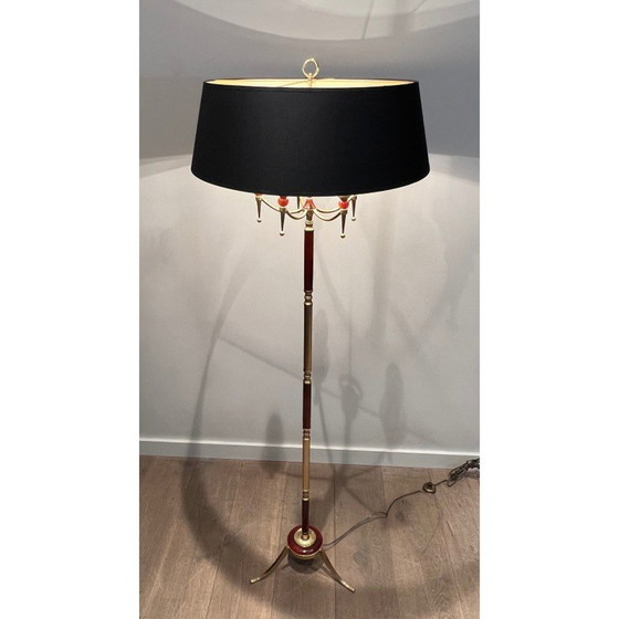 Image 1 of Vintage messing en plexiglazen vloerlamp, 1940