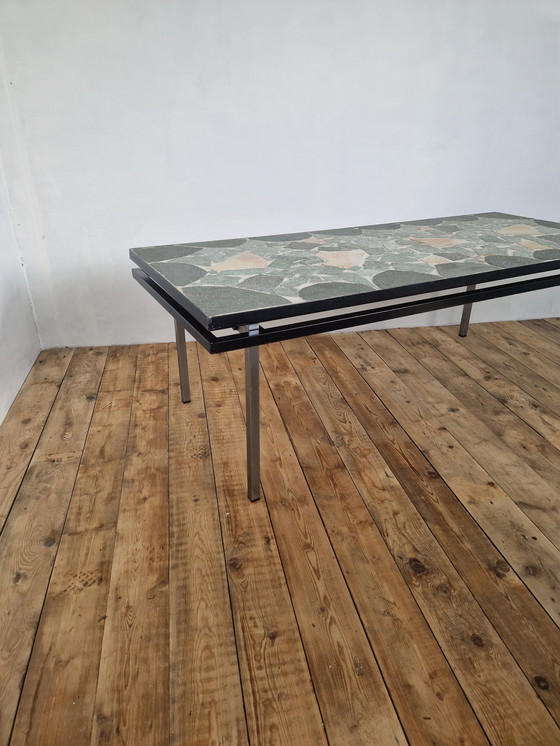 Image 1 of Mid century natuurstenen tafel