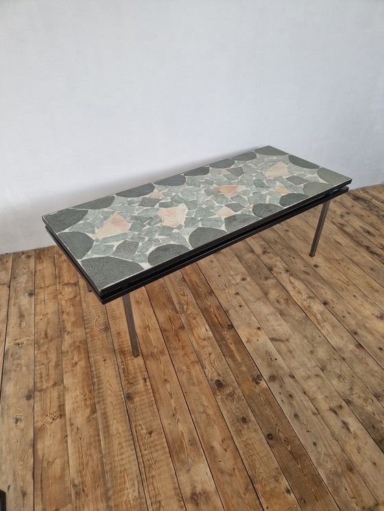 Image 1 of Mid century natuurstenen tafel