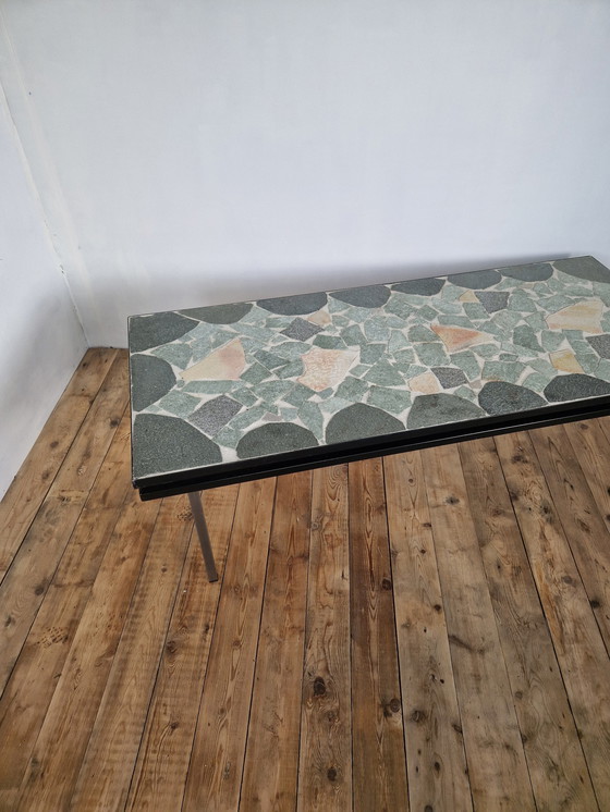 Image 1 of Mid century natuurstenen tafel