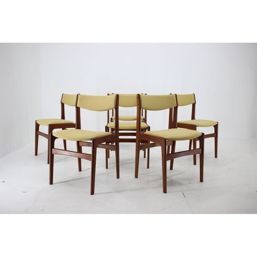 Set van 5 vintage teakhouten stoelen, Denemarken 1960