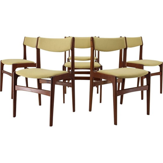 Image 1 of Set van 5 vintage teakhouten stoelen, Denemarken 1960