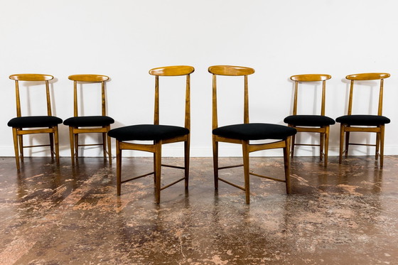 Image 1 of Set van 6 eetkamerstoelen door Bernard Malendowicz, Polen, jaren 1960