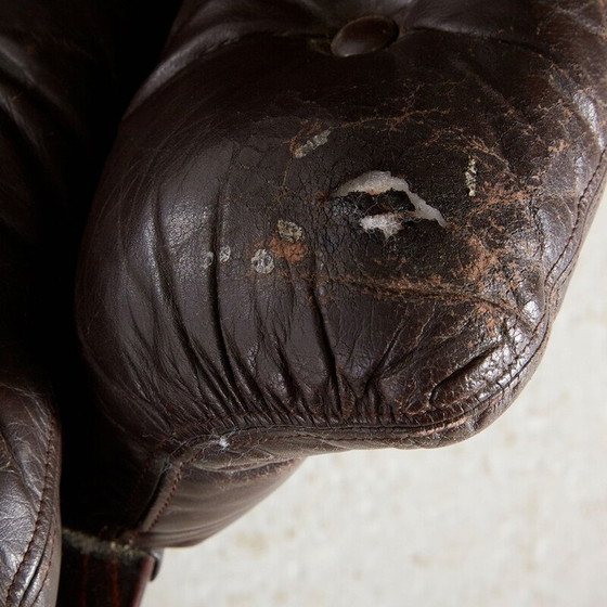 Image 1 of Vintage leren lounge stoel met hoge rugleuning, jaren 1970