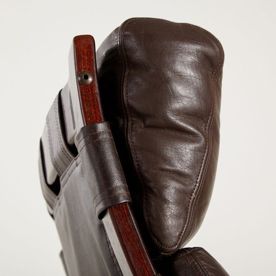 Image 1 of Vintage leren lounge stoel met hoge rugleuning, jaren 1970