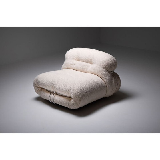 Image 1 of Vintage fauteuil in bouclé wol van Scarpa Soriana, 1969