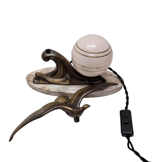 Image 1 of Art Deco Tafellamp Op Marmeren Voet